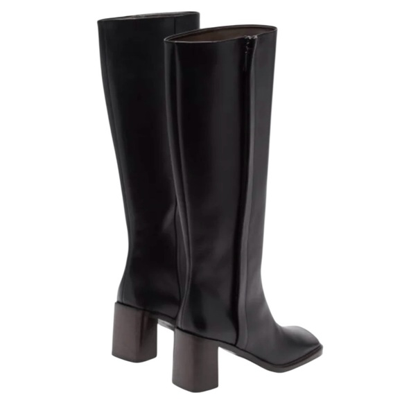 THE ROW Patch Calfskin Tall Zip Boots - Picture 5 of 8